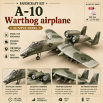 PaperCraft kit A-10 Warthog airplane 3d paper model crafting kit PDF plans to print cut & glue DIY paper craft template hobby puzzle decor