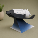 PaperCraft kit Kliper Spaceship reusable 3d paper model crafting kit PDF plans to print cut & DIY paper craft template hobby puzzle decor - Image 4