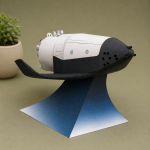 PaperCraft kit Kliper Spaceship reusable 3d paper model crafting kit PDF plans to print cut & DIY paper craft template hobby puzzle decor - Image 3
