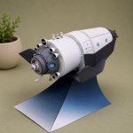 PaperCraft kit Kliper Spaceship reusable 3d paper model crafting kit PDF plans to print cut & DIY paper craft template hobby puzzle decor - Image 2
