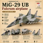 PaperCraft kit MiG-29 UB Fulcrum airplane 3d paper model crafting kit PDF plans to DIY paper craft template hobby puzzle decor