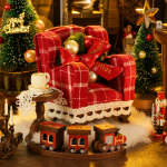 Christmas Wonderland Miniature Gift House Kit | DIY Wooden Dollhouse with LED Light | Holiday Decor Gift - Image 2