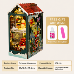 Christmas Wonderland Miniature Gift House Kit | DIY Wooden Dollhouse with LED Light | Holiday Decor Gift - Image 5