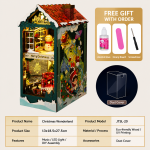 Christmas Wonderland Miniature Gift House Kit | DIY Wooden Dollhouse with LED Light | Holiday Decor Gift - Image 7
