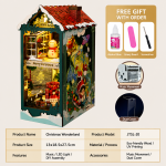 Christmas Wonderland Miniature Gift House Kit | DIY Wooden Dollhouse with LED Light | Holiday Decor Gift - Image 8