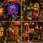 Midnight Forest Mystery House Kit | DIY Halloween Miniature House with LED Lights | Wooden Dollhouse Decor Gift - Image 3