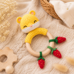 Crochet Hamster Wooden Teething Ring PDF Pattern – Strawberry Baby Teether & Rattle Digital Download | Amigurumi Nursery Toy Tutorial - Image 4