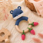 Crochet Hamster Wooden Teething Ring PDF Pattern – Strawberry Baby Teether & Rattle Digital Download | Amigurumi Nursery Toy Tutorial - Image 6