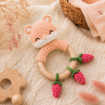 Crochet Hamster Wooden Teething Ring PDF Pattern – Strawberry Baby Teether & Rattle Digital Download | Amigurumi Nursery Toy Tutorial - Image 7