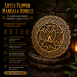 Lotus Flower Mandala Bundle 3D Multilayer Laser Cut File | Wooden Mandala Decor for Glowforge Xtool Cricut CNC | Svg Dxf Ai