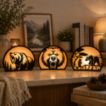 3D Bear Wood Lantern Bundle 9 Laser Cut Files | Tealight Candle Holder Night Lamp Wooden Decor for Glowforge Xtool CNC | SVG DXF - Image 4