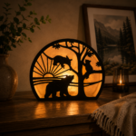 3D Bear Wood Lantern Bundle 9 Laser Cut Files | Tealight Candle Holder Night Lamp Wooden Decor for Glowforge Xtool CNC | SVG DXF - Image 6