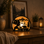 3D Bear Wood Lantern Bundle 9 Laser Cut Files | Tealight Candle Holder Night Lamp Wooden Decor for Glowforge Xtool CNC | SVG DXF - Image 7