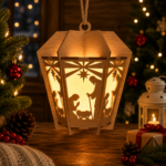 Lantern Bundle Pack 5 Christmas Laser Cut File | Tealight Candle Holder Night Lamp for Glowforge Xtool CNC | SVG DXF - Image 3