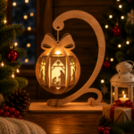 Lantern Bundle Pack 5 Christmas Laser Cut File | Tealight Candle Holder Night Lamp with Stand for Glowforge Xtool CNC | SVG DXF - Image 2