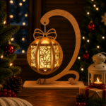 Lantern Bundle Pack 5 Christmas Laser Cut File | Tealight Candle Holder Night Lamp with Stand for Glowforge Xtool CNC | SVG DXF - Image 4