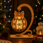 Lantern Bundle Pack 5 Christmas Laser Cut File | Tealight Candle Holder Night Lamp with Stand for Glowforge Xtool CNC | SVG DXF - Image 5