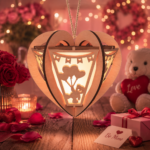 Lantern Bundle Pack 6 Valentine Heart Laser Cut File | Tealight Candle Holder Night Lamp Glowforge Xtool CNC | SVG DXF - Image 3