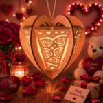 Lantern Bundle Pack 6 Valentine Heart Laser Cut File | Tealight Candle Holder Night Lamp Glowforge Xtool CNC | SVG DXF - Image 4