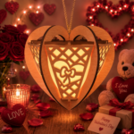 Lantern Bundle Pack 6 Valentine Heart Laser Cut File | Tealight Candle Holder Night Lamp Glowforge Xtool CNC | SVG DXF - Image 6