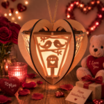 Lantern Bundle Pack 6 Valentine Heart Laser Cut File | Tealight Candle Holder Night Lamp Glowforge Xtool CNC | SVG DXF - Image 7
