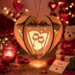 Lantern Bundle Pack 6 Valentine Heart Laser Cut File | Tealight Candle Holder Night Lamp Glowforge Xtool CNC | SVG DXF - Image 2