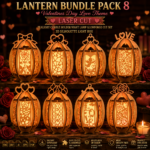 Lantern Bundle Pack 8 Valentine Love Theme Laser Cut File | Tealight Candle Holder Night Lamp Glowforge Xtool CNC | SVG DXF