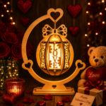 Lantern Bundle Pack 8 Valentine Laser Cut File | Tealight Candle Holder Night Lamp with Stand Glowforge Xtool CNC | SVG DXF - Image 4