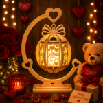 Lantern Bundle Pack 8 Valentine Laser Cut File | Tealight Candle Holder Night Lamp with Stand Glowforge Xtool CNC | SVG DXF - Image 6