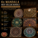 6x Mandala Bundle 3D Multilayer Laser Cut File | Wooden Mandala Decor for Glowforge Xtool Cricut CNC | Svg Dxf Ai