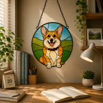 Happy Corgi Stained Glass Pattern, Dog Suncatcher Template, Pet Glass Art Design, Printable Craft, Digital Download - Image 4