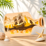 7x Ocean Bottle Ship Bundle 3D Multilayer Laser Cut File | Wooden Sea Decor for Glowforge Xtool Cricut CNC | Svg Dxf - Image 6