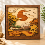 9x 3D Multilayer Scene Bundle Laser Cut File | Wooden Engraved Decor for Glowforge Xtool CNC | Svg Dxf Eps Png Pdf - Image 7