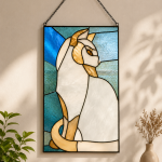 Cathedral Cat Stained Glass Pattern, Elegant Cat Suncatcher Template, Feline Window Art, Digital Download Decor - Image 5