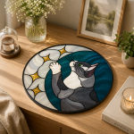 Star Cat Stained Glass Pattern, Celestial Cat Suncatcher Template, Moon & Stars Feline Window Art Digital Download - Image 5