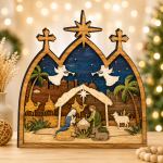 10+ Nativity Designs Bundle 3D Multilayer Laser Cut File | Wooden Christmas Decor for Glowforge Xtool CNC | Svg Dxf Eps Png Pdf - Image 5