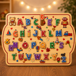 5x Children Puzzle Bundle 3D Multilayer Laser Cut File | Wooden Kids Toy Alphabet Puzzle for Glowforge Xtool CNC | SVG DXF - Image 3