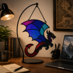 Night Dragon Stained Glass Pattern, Fantasy Dragon Suncatcher Template, Gothic Dragon Window Art Digital Download - Image 5