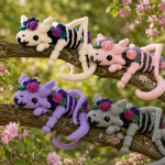 Haunted Bloom Dragon Crochet Pattern PDF, Halloween Gothic Dragon Amigurumi, Spooky Floral Fantasy Plush, Digital Download