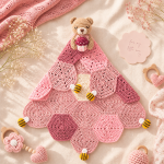 Honey Bear Lovey Crochet Pattern PDF, Bee Baby Blanket Pattern, Honeycomb Security Blanket, Digital Download - Image 5