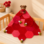 Honey Bear Lovey Crochet Pattern PDF, Bee Baby Blanket Pattern, Honeycomb Security Blanket, Digital Download - Image 7