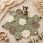 Honey Bear Lovey Crochet Pattern PDF, Bee Baby Blanket Pattern, Honeycomb Security Blanket, Digital Download - Image 3