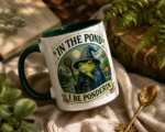 Frog Wizard Mug Funny, In The Pond I Be Ponderin Cup, Cute Frog Coffee Mug, Fantasy Cottagecore Gift, Funny Animal Mug - Image 3