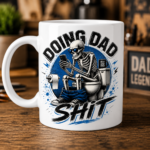 Funny Father’s Day Mug, Doing Dad Shit Mug, Skeleton Dad Mug, Gift for Dad from Kids, Sarcastic Dad Gift, Cool Dad Coffee Mug - Image 3
