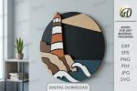 Coastal Mosaic Wall Art Laser Cut Bundle, Ocean Mosaic SVG, Beach Wall Decor DXF, Nautical CNC Template, PDF EPS Files - Image 10