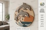 Coastal Mosaic Wall Art Laser Cut Bundle, Ocean Mosaic SVG, Beach Wall Decor DXF, Nautical CNC Template, PDF EPS Files - Image 12