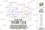 Coastal Mosaic Wall Art Laser Cut Bundle, Ocean Mosaic SVG, Beach Wall Decor DXF, Nautical CNC Template, PDF EPS Files - Image 5