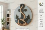 Coastal Mosaic Wall Art Laser Cut Bundle, Ocean Mosaic SVG, Beach Wall Decor DXF, Nautical CNC Template, PDF EPS Files - Image 6