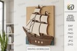 Coastal Mosaic Wall Art Laser Cut Bundle, Ocean Mosaic SVG, Beach Wall Decor DXF, Nautical CNC Template, PDF EPS Files - Image 9