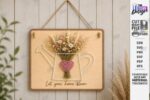 DIY String Art Wall Vase Laser Cut Files, CNC SVG DXF Bundle, Wooden Wall Decor, Floral String Art Template, Glowforge Design - Image 4